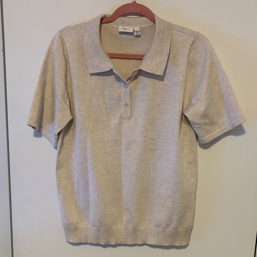 Saint Tropez West Beige Short Sleeve Sweater